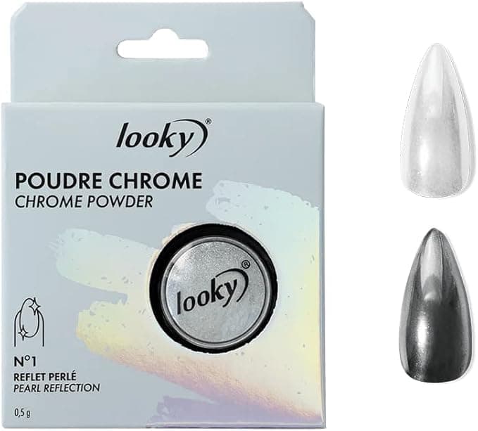 Poudre à ongles Pearl Chrome Looky sur Amazon