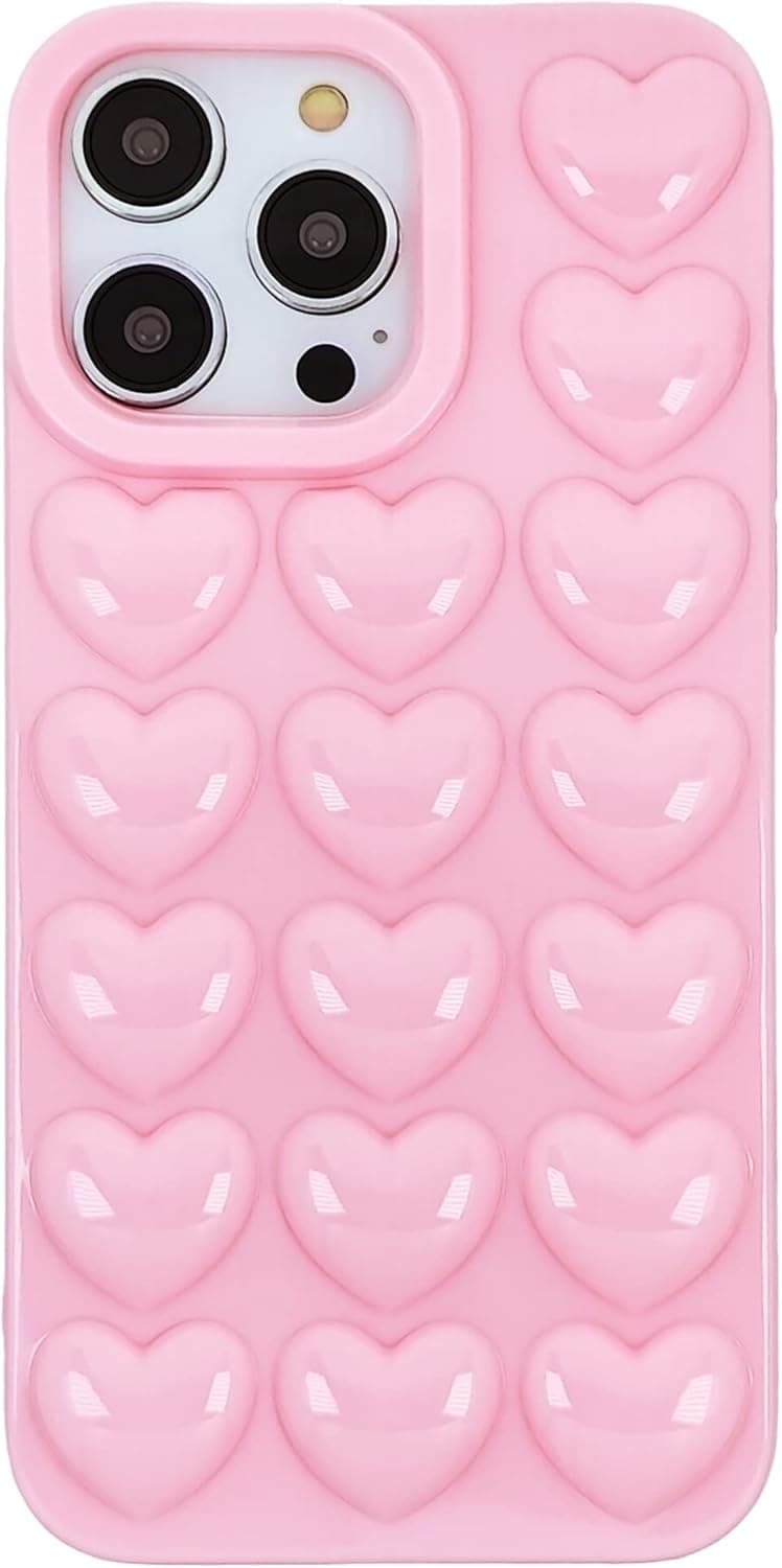 coque en gel 3D Pop Bubble Heart - Amazon