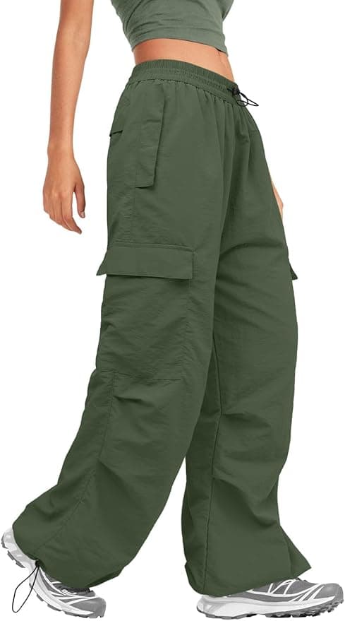 Pantalon cargo parachute taille basse, Amazon