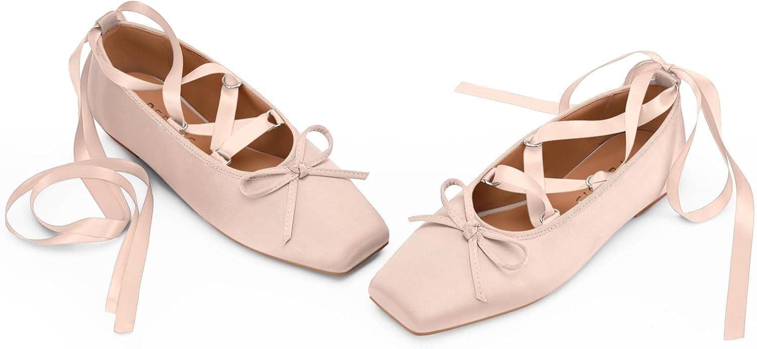Ballerines plates en satin