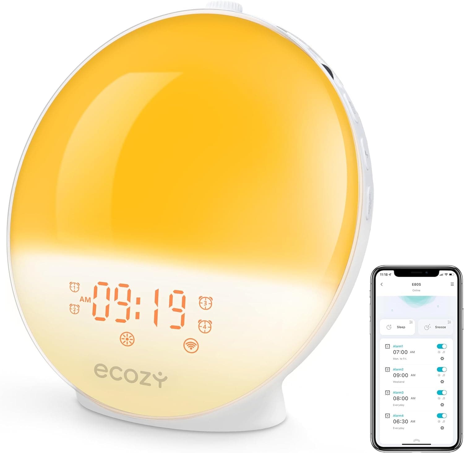 Cadran qui stimule un lever du soleil 