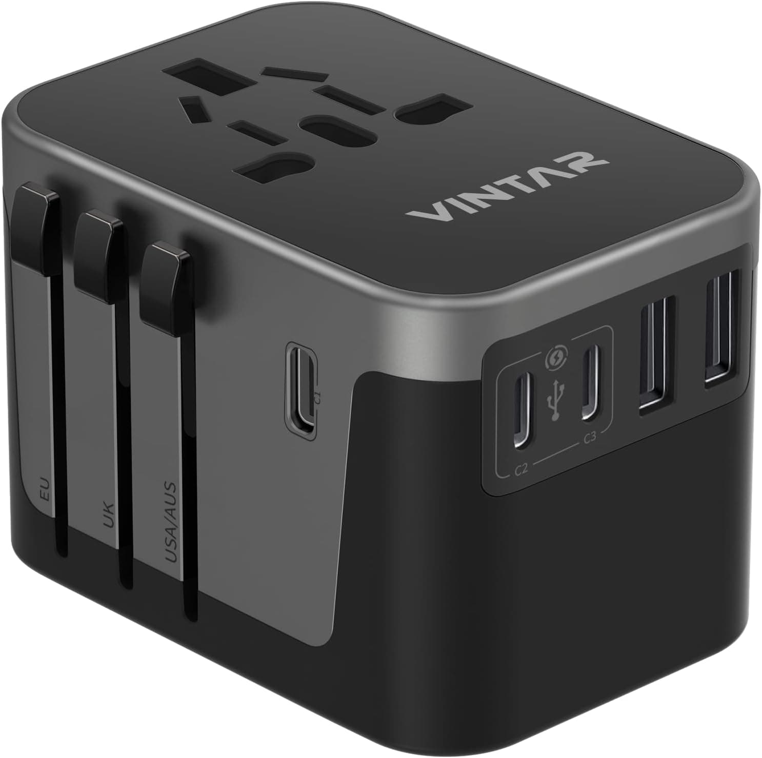 Adaptateur de voyage universe avec 6 A, 3 ports USB C et 2 ports USB