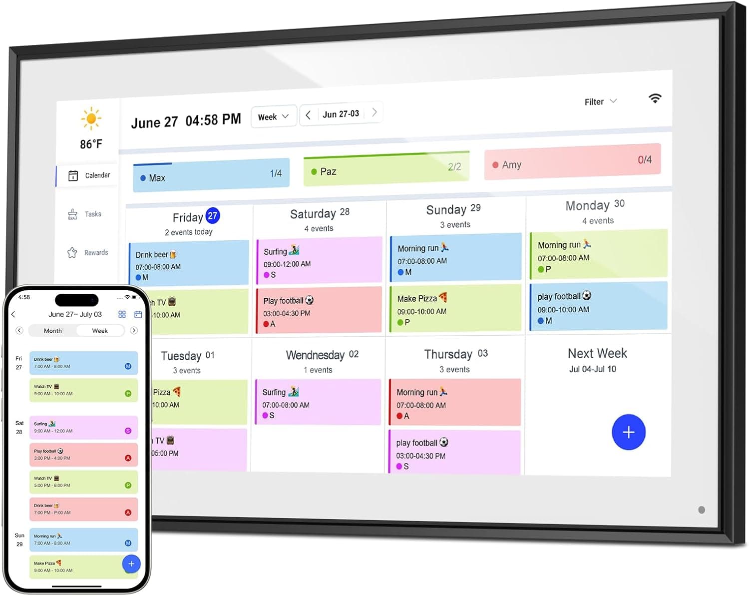 Calendrier mural numérique