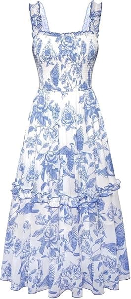 Robe à fleurs smockée