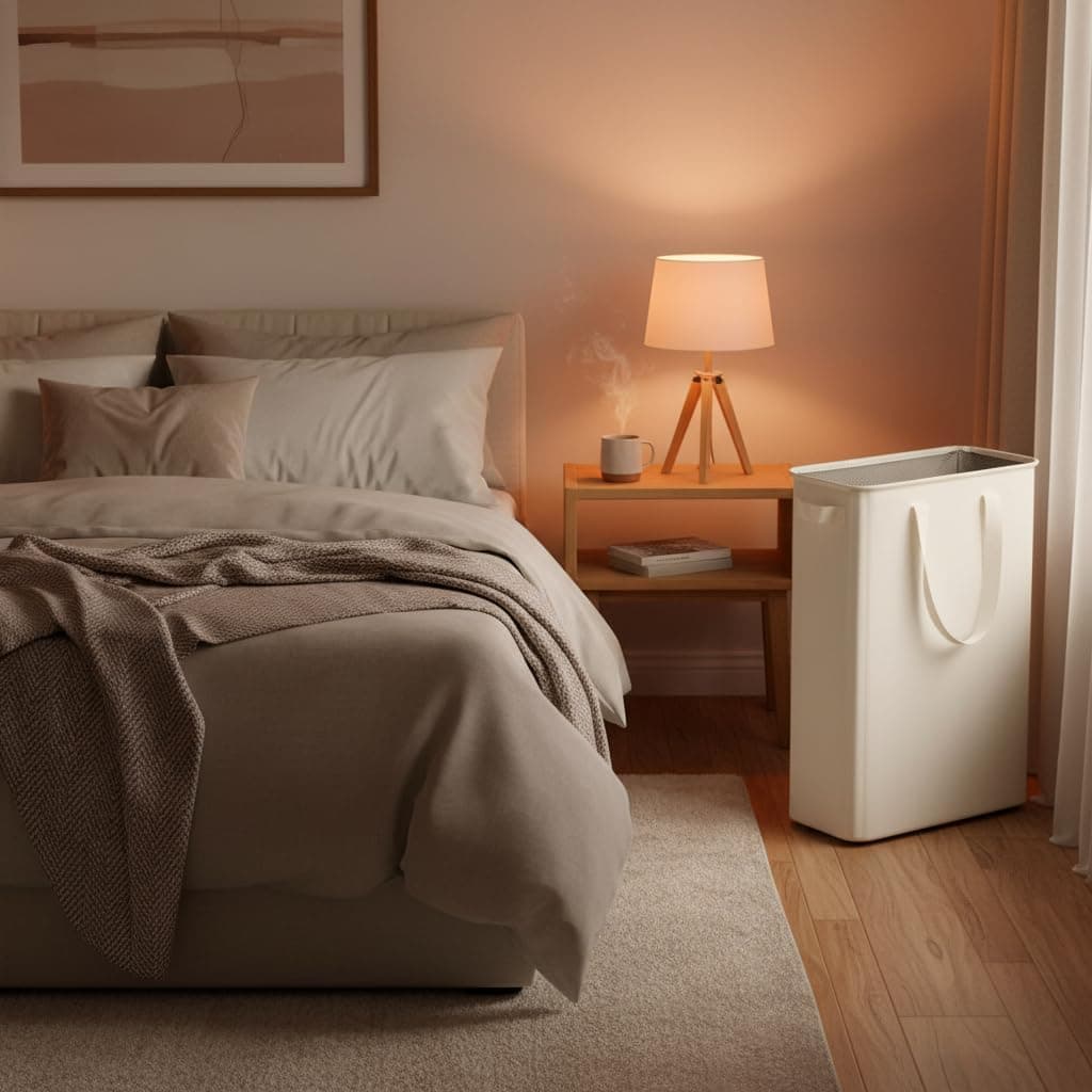 Panier à linge mince avec poignées