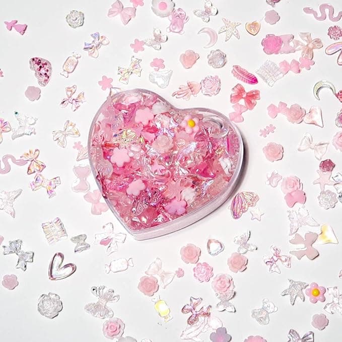 Lot de 300 décorations pour ongles Y2K roses