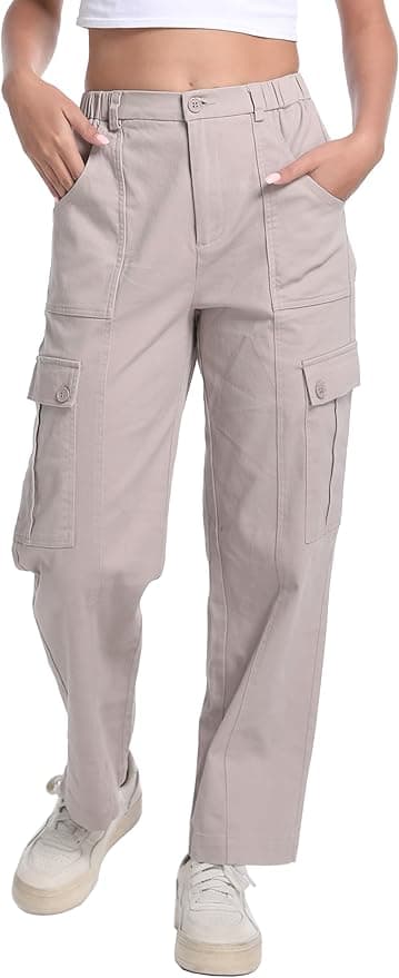 Tronjori Pantalon cargo pour femmes