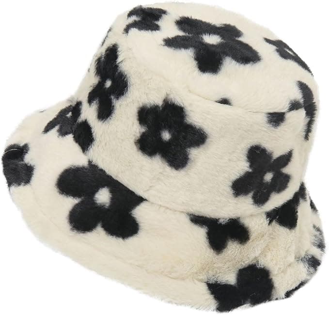 Chapeau cloche d'hiver à fleurs