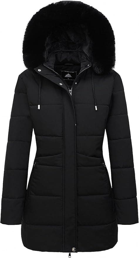 Manteau d'hiver long avec doublure polaire Moerdeng