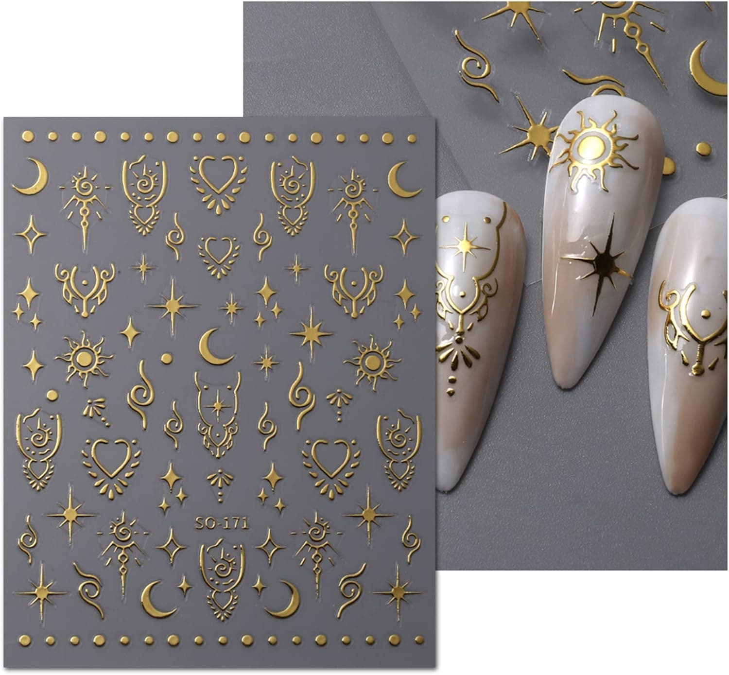 Lot de 9 feuilles d'autocollants pour nail art