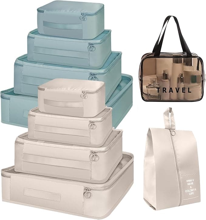 Ensemble de 10 cubes de rangement pour valise