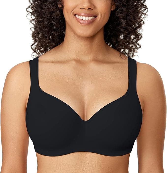 Soutien-gorge à balconnet pour femme, DELIMIRA, noir