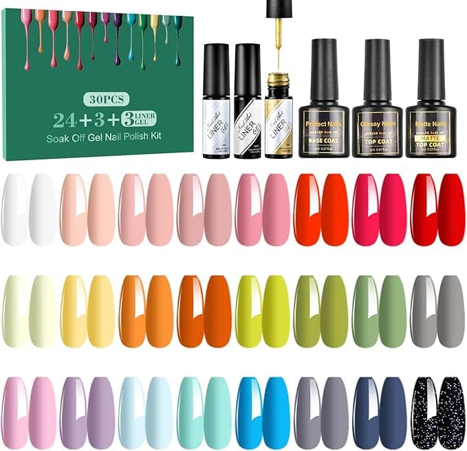 Lot de 30 vernis à ongles en gel, en solde sur Amazon