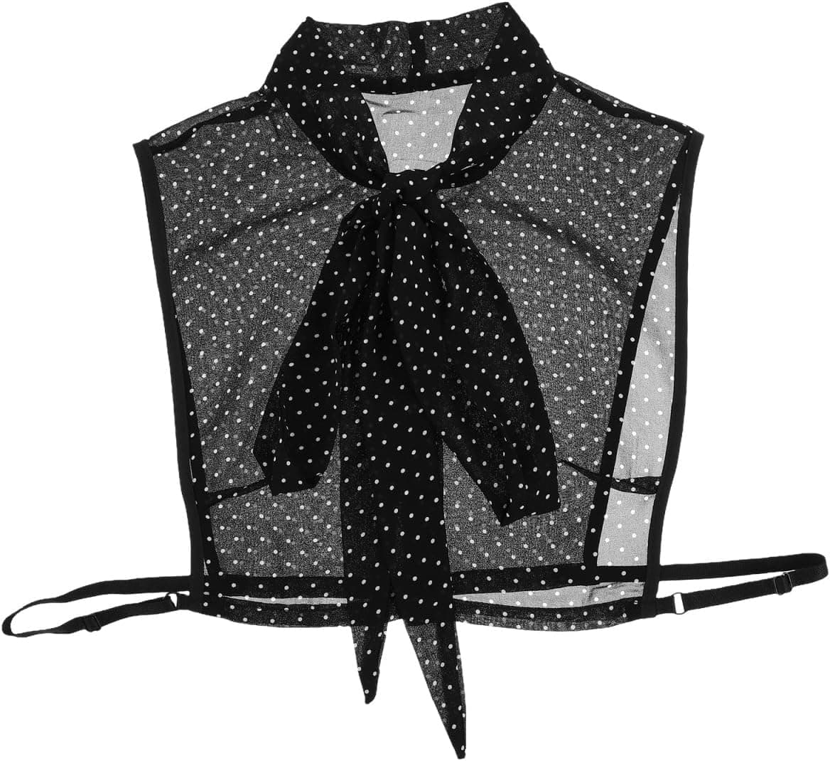 Demi-chemise amovible en crêpe à lavallière 