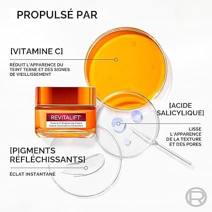 L'Oréal Paris Revitalift Ensemble de soins de la peau éclaircissants pour le visage et hydratant 