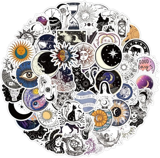 Lot de 62 autocollants au thème de l'astrologie
