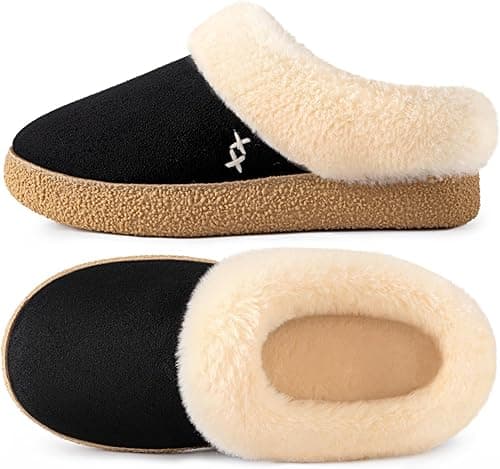 Chaussons en microsuède avec mousse à mémoire de forme antidérapante, EverFoams