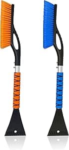Lot de 2 brosses à neige et grattoirs à glace pour pare-brise de voiture