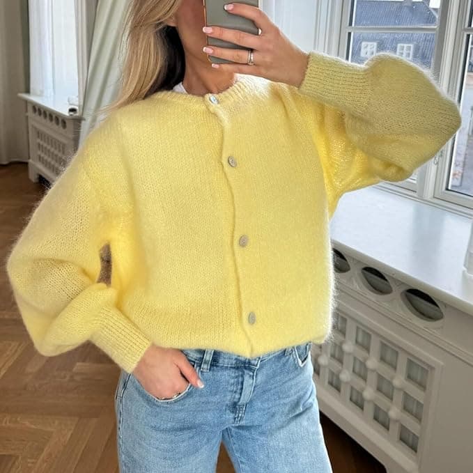 Cardigan jaune - Amazon