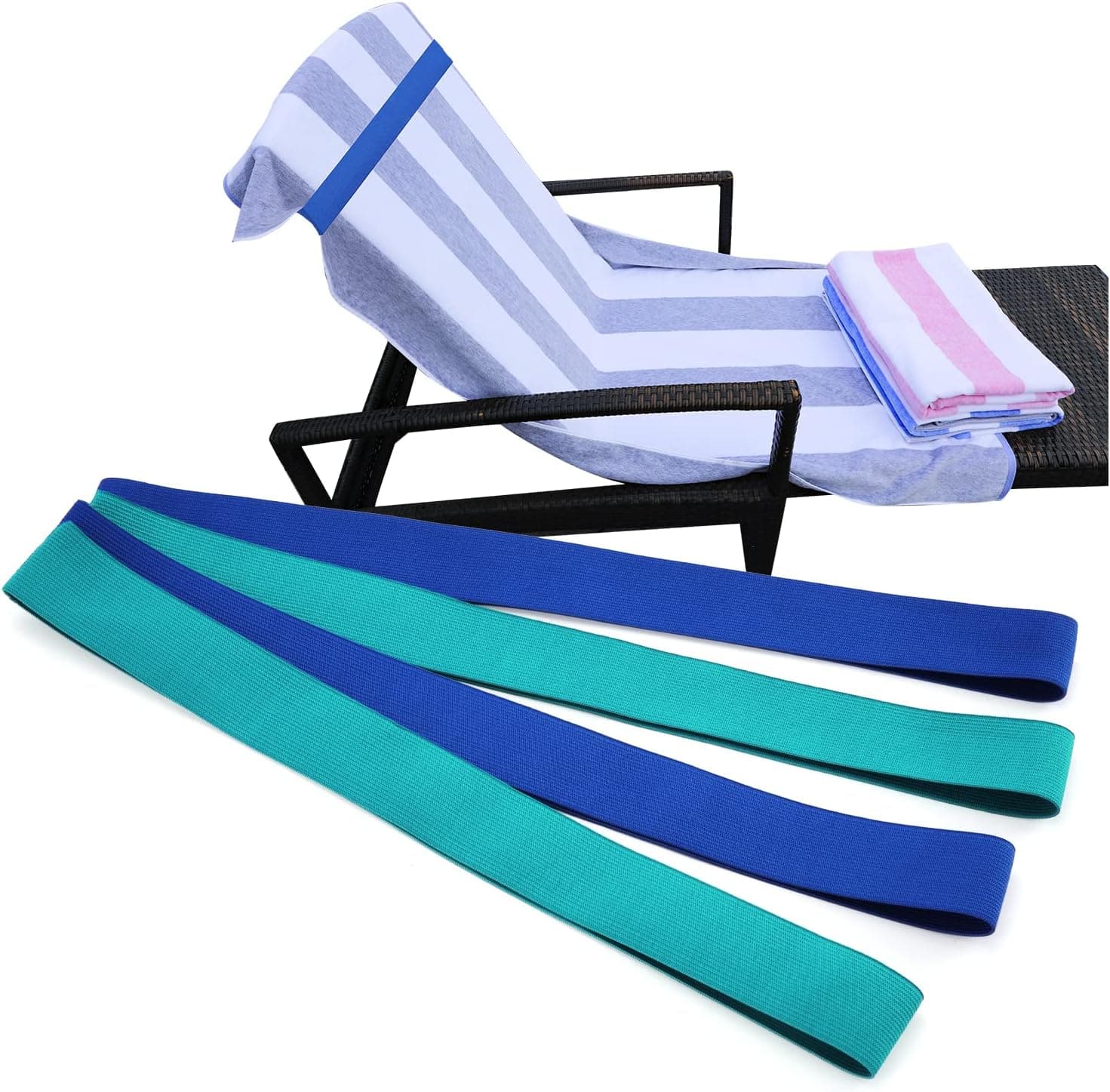 Bandes pour serviettes de chaises de plage (lot de 4)