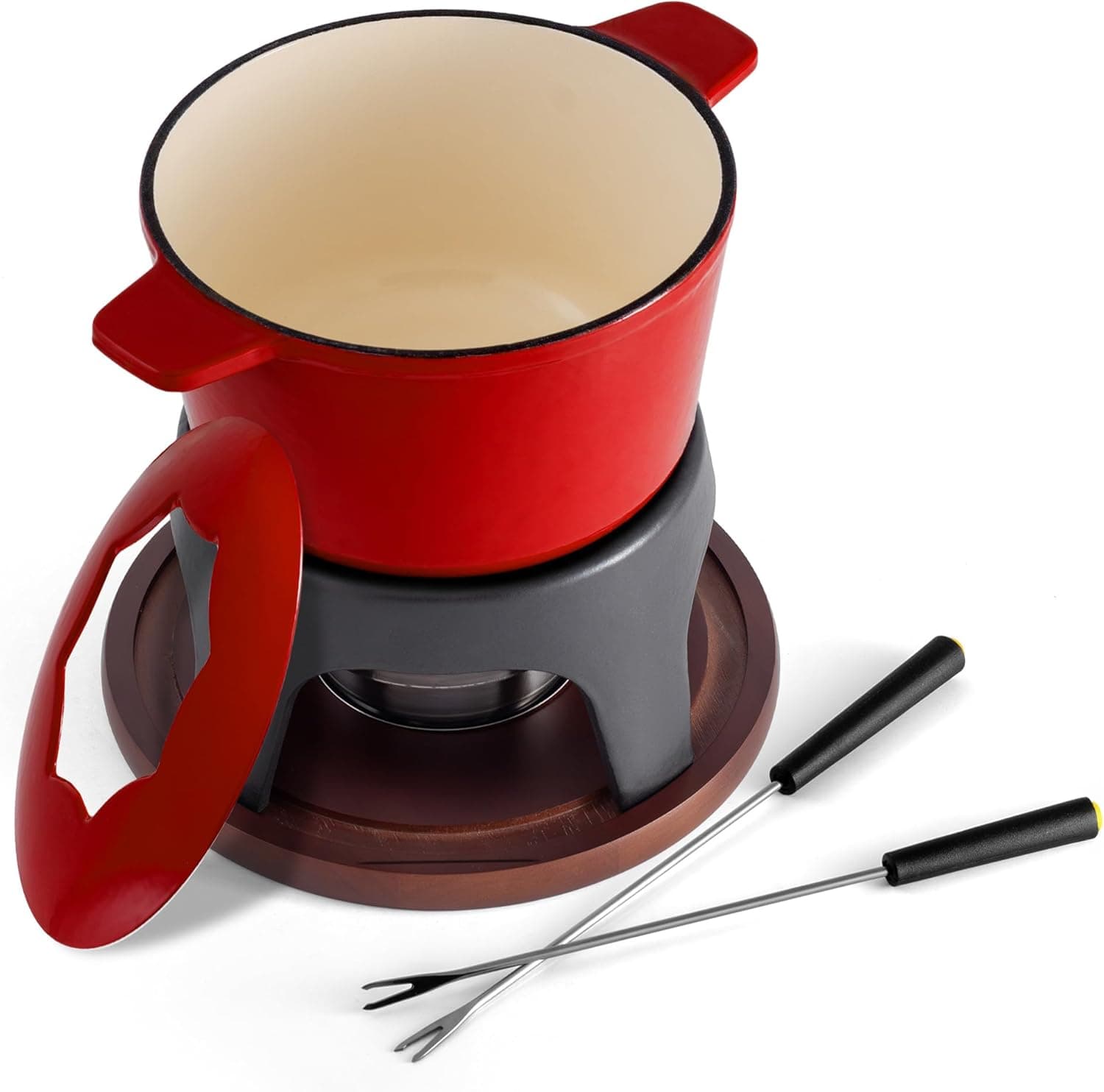 Ensemble à fondue en fonte émaillée