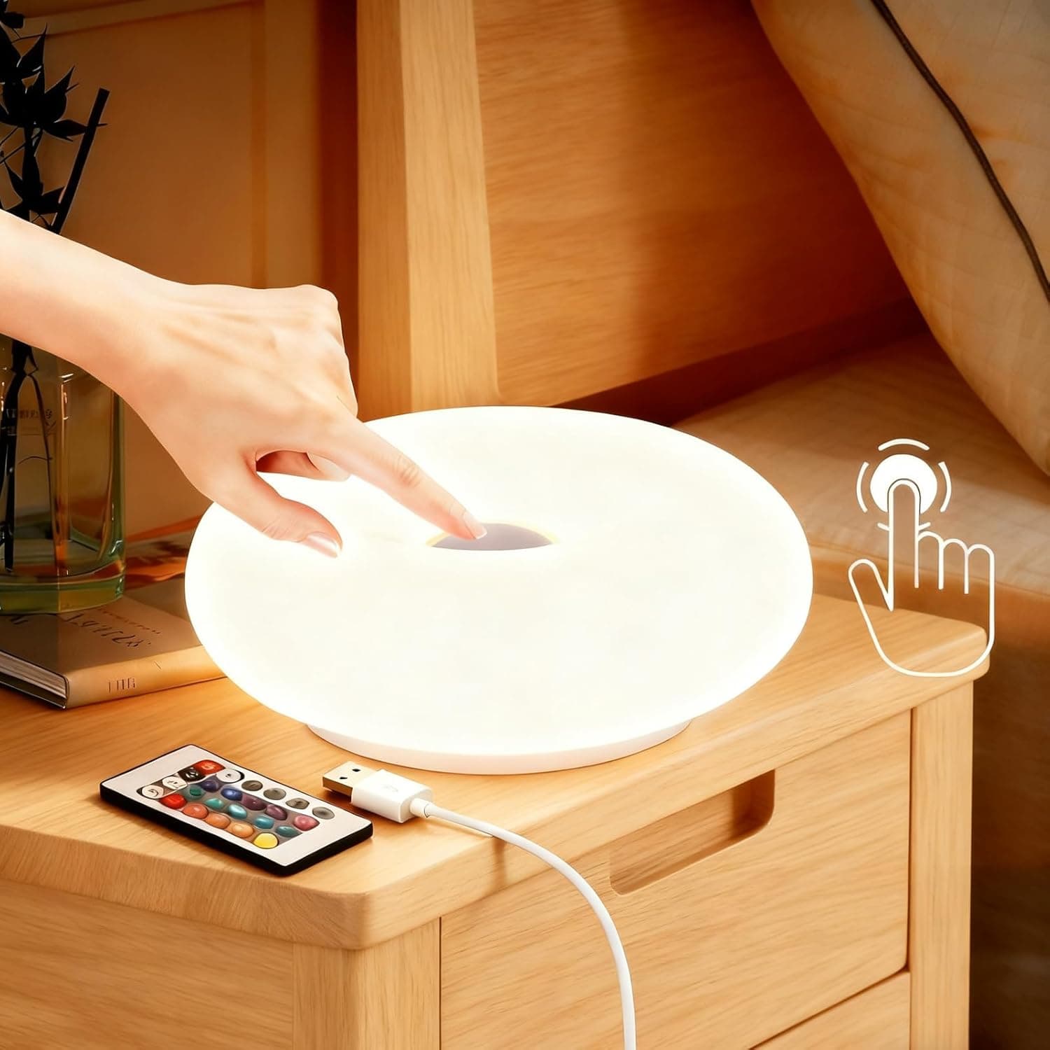 Lumière d'ambiance en forme de beignet, 16 couleurs