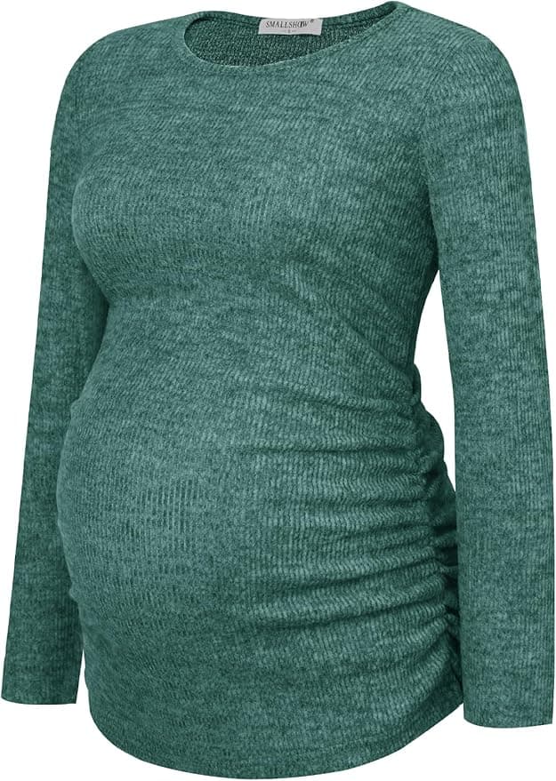 Smallshow Pull de maternité en tricot à manches longues