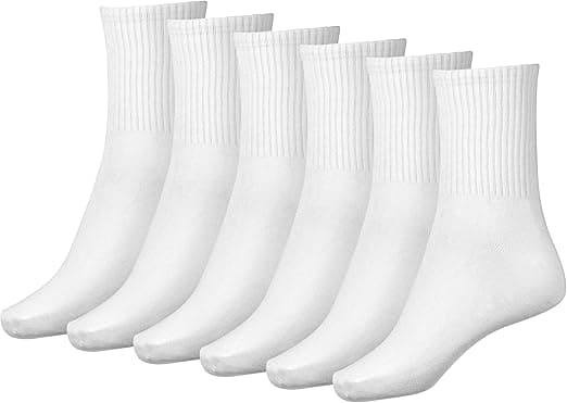 Lot de 6 paires de chaussettes blanches