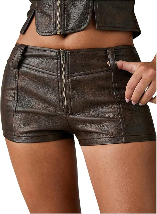 Shorts sexy en cuirette
