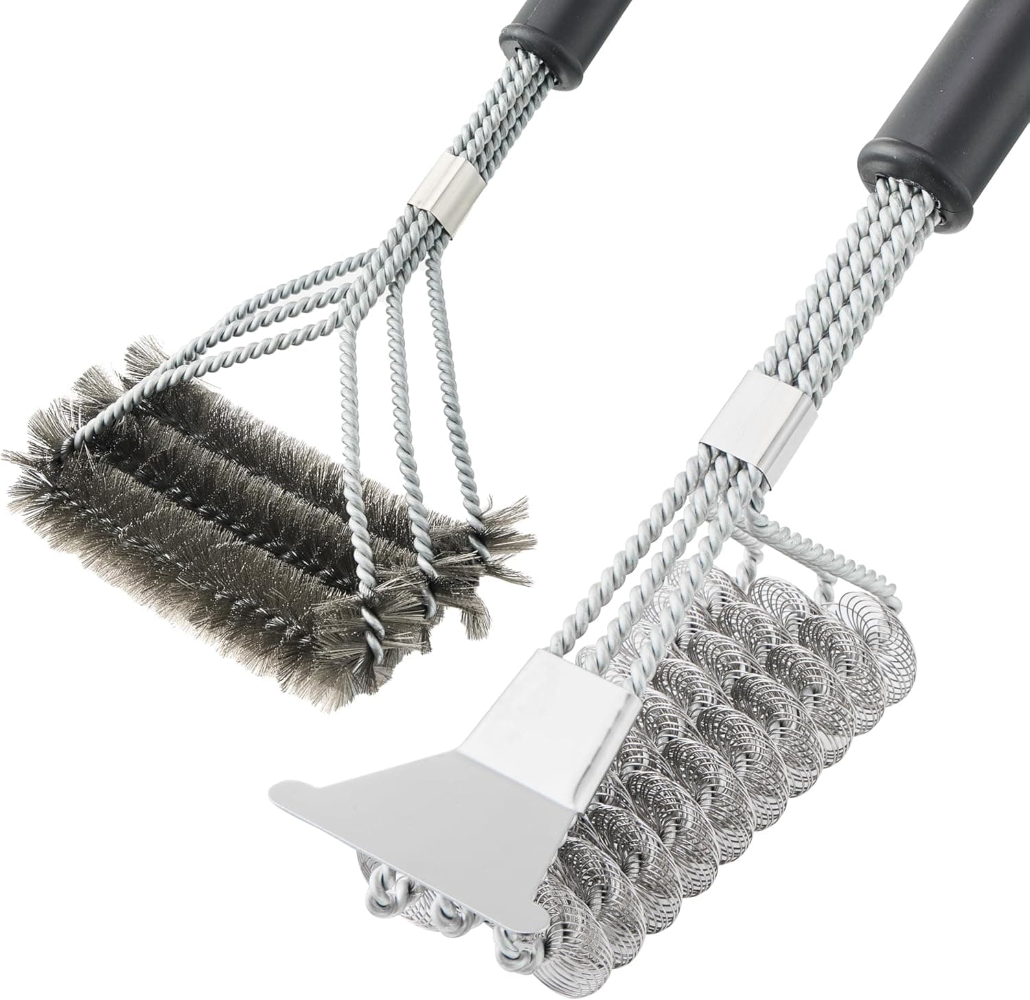  Lot de 2 brosses de barbecue avec racloir