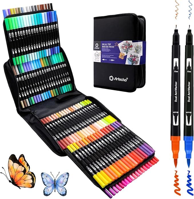 Artecho - Lot de 120 marqueurs de couleur pour livres de coloriage