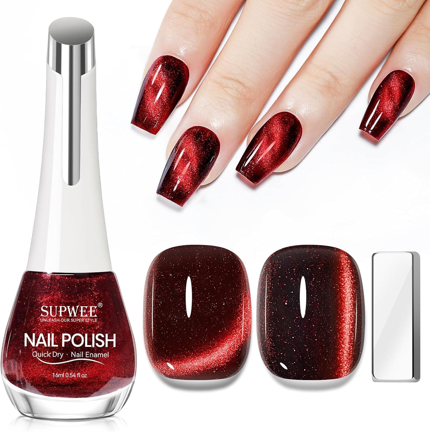 Vernis à ongles magnétique rouge