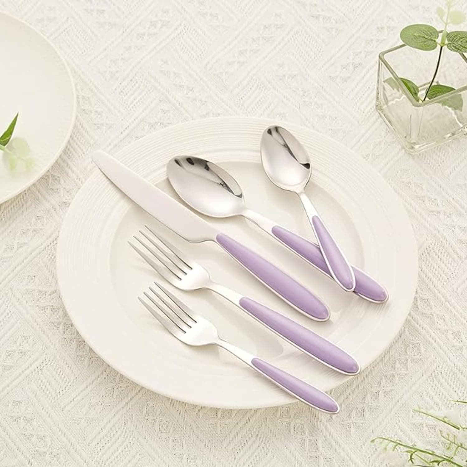  Lot de 24 couverts en acier inoxydable