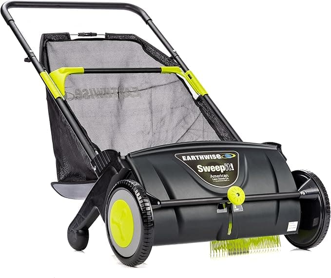 Balai à gazon avec sac de ramassage amovible, Earthwise LSW70021 
