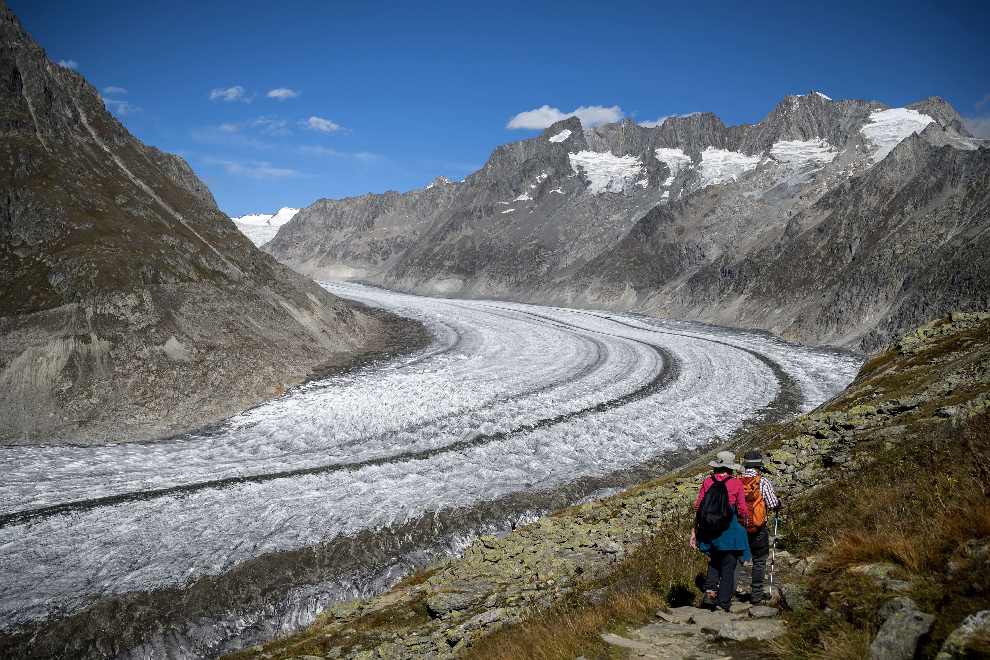 Le glacier d'Aletsch, en Suisse, pourrait complètement disparaître d'ici la fin du siècle.