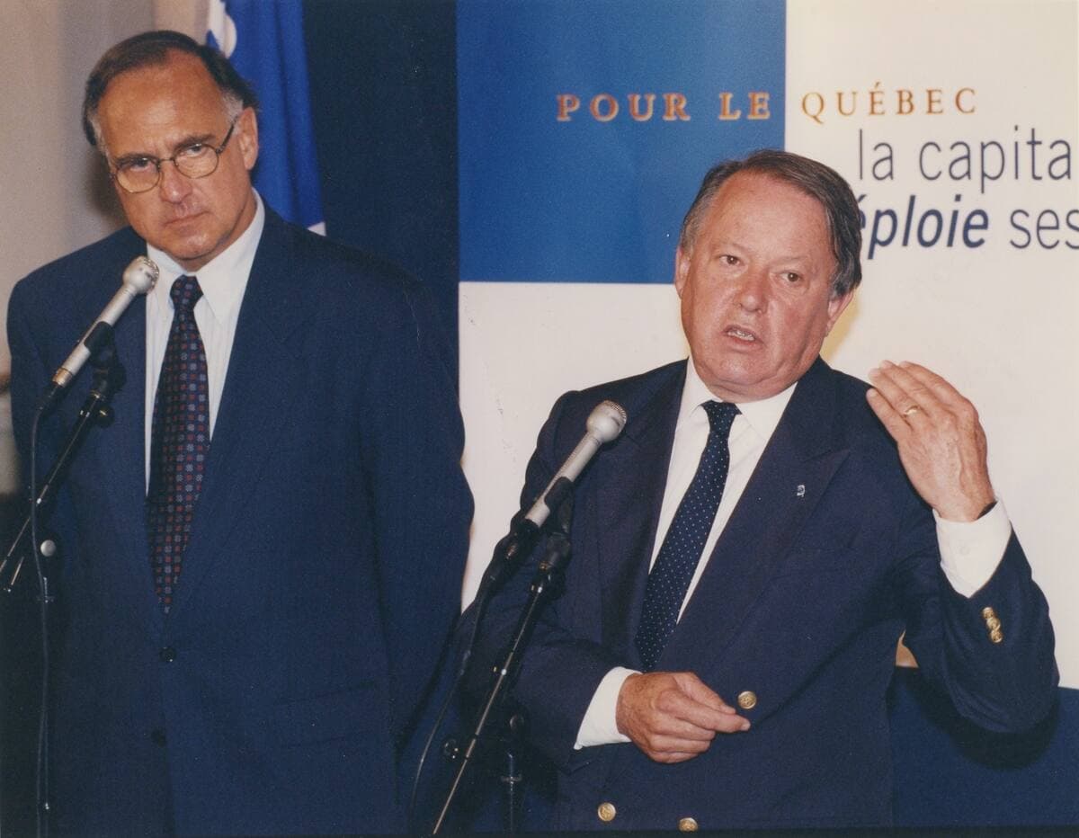 Jean Rochon et Bernard Landry 29 juin 1998 PHOTO DIDIER DEBUSSCHERE / LES ARCHIVES / LE JOURNAL DE QUEBEC