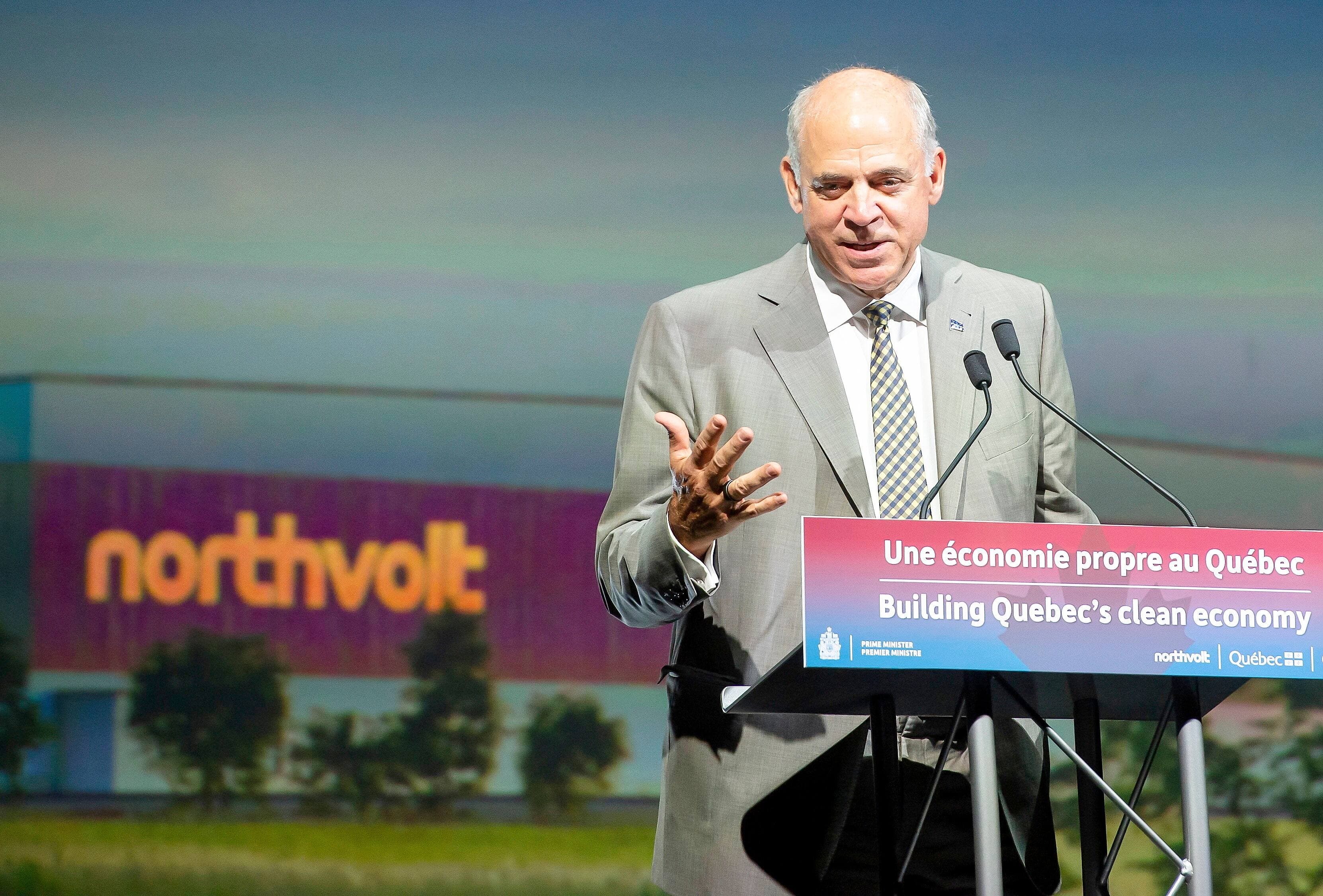 L’ex-ministre Pierre Fitzgibbon lors de l’annonce du projet de Northvolt, en septembre 2023.