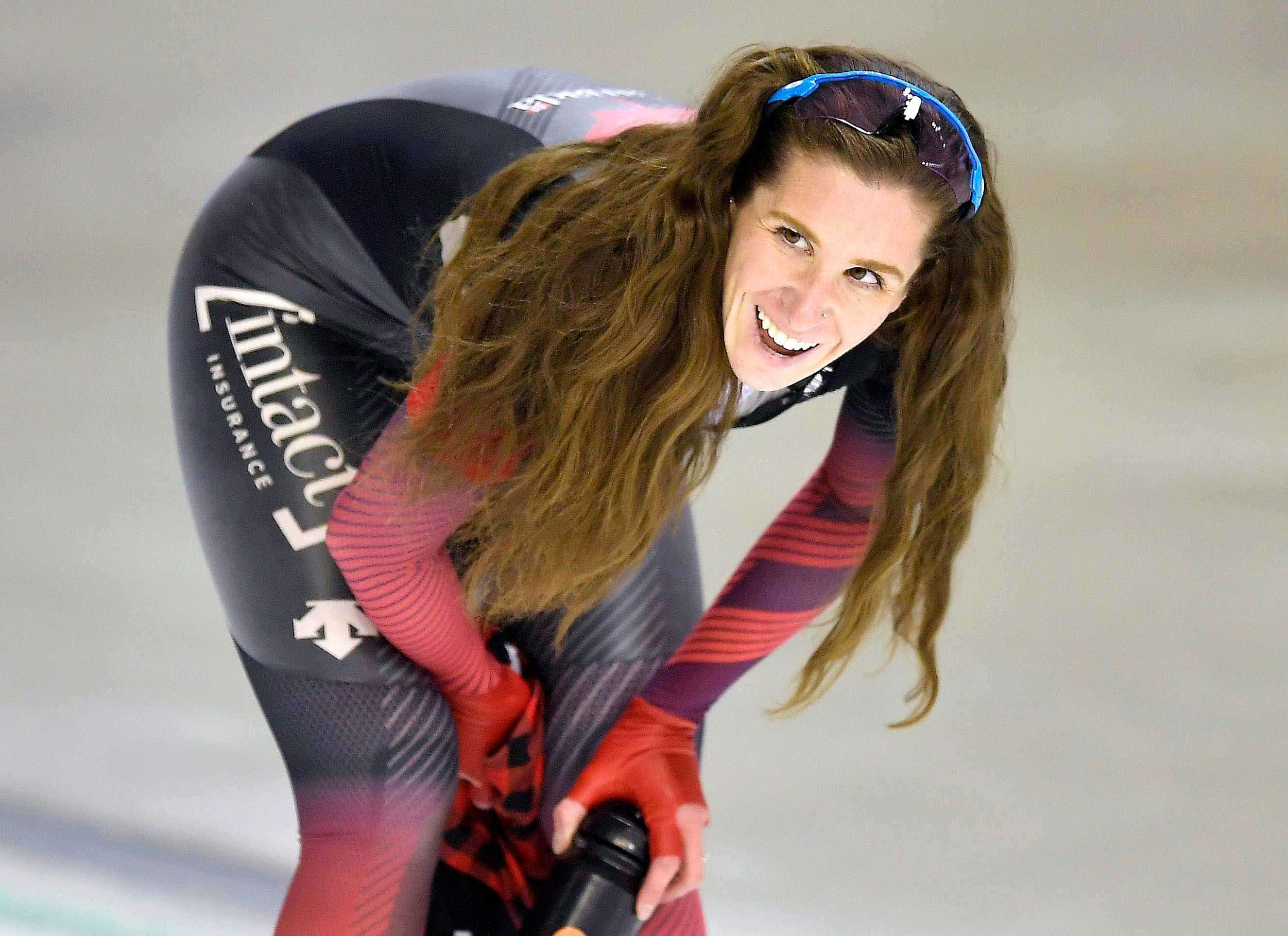 Ivanie Blondin lors de l’épreuve du 1500 mètres à l’anneau de glace de Calgary, en décembre dernier.