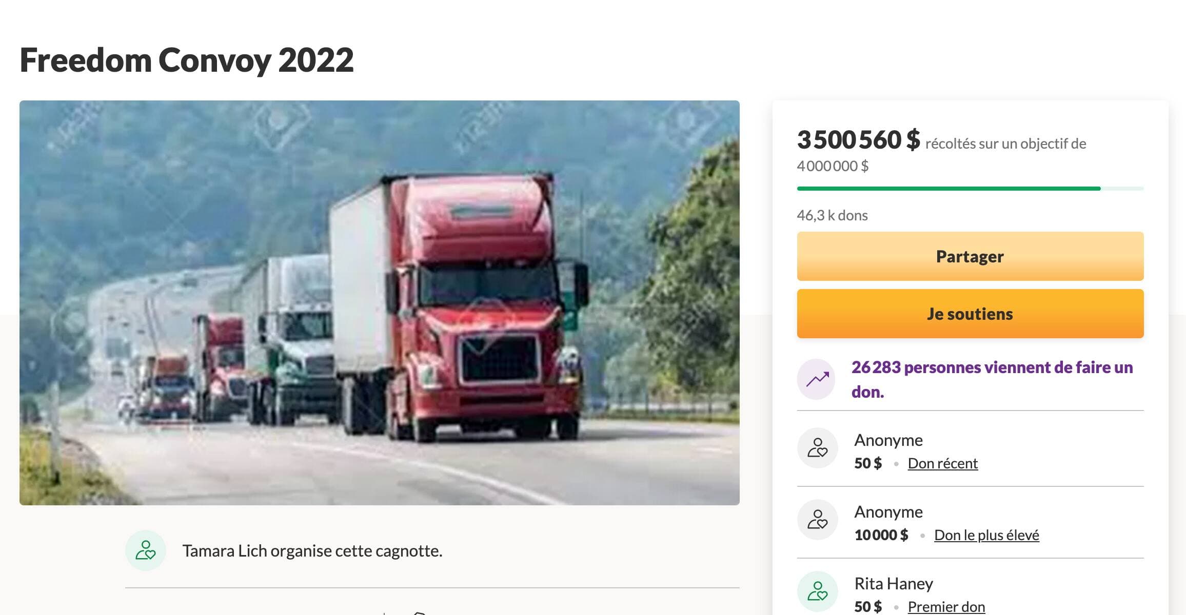 Capture d'écran / Gofundme