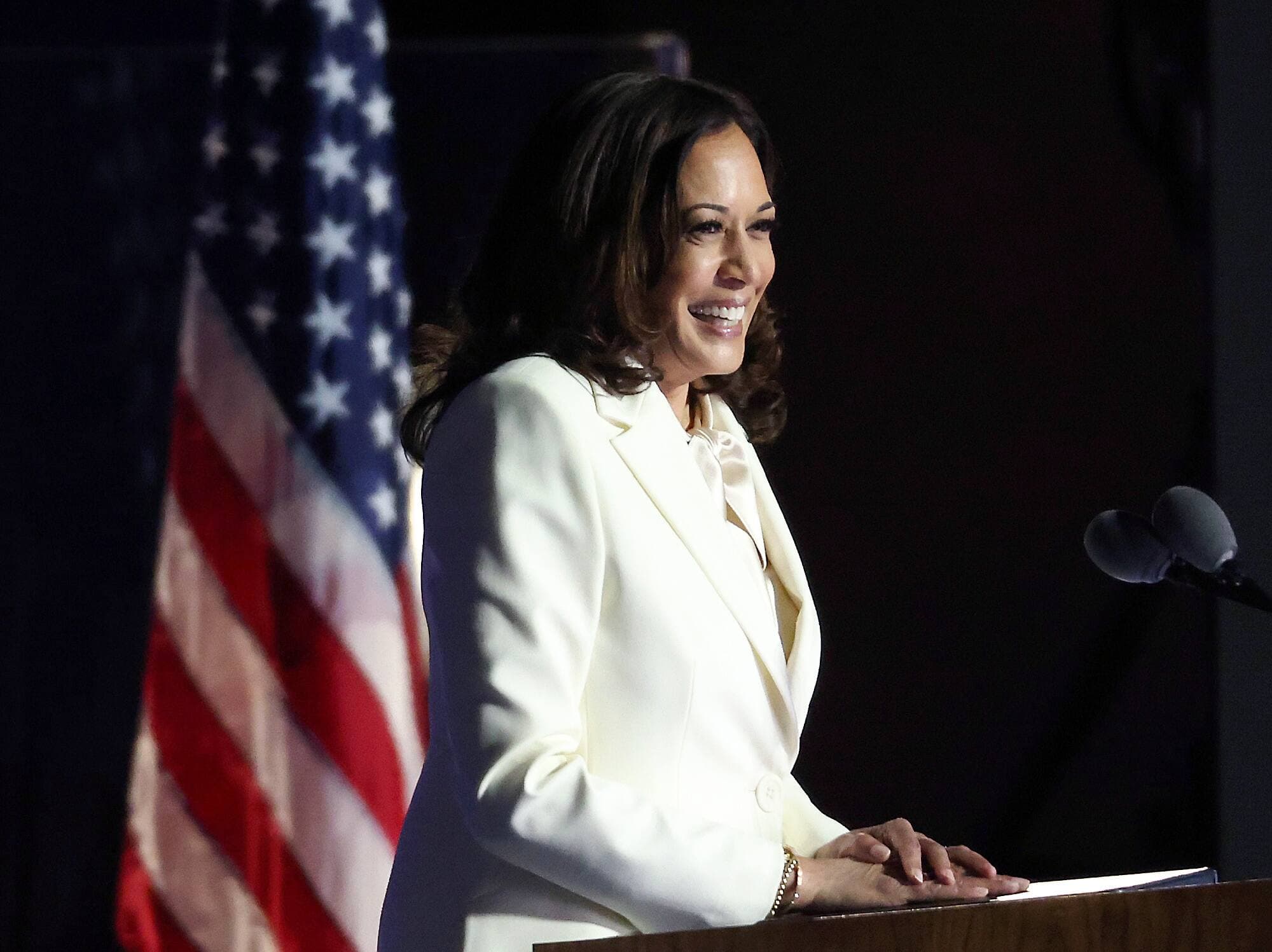 Kamala Harris a livré hier un premier discours comme vice-présidente élue.