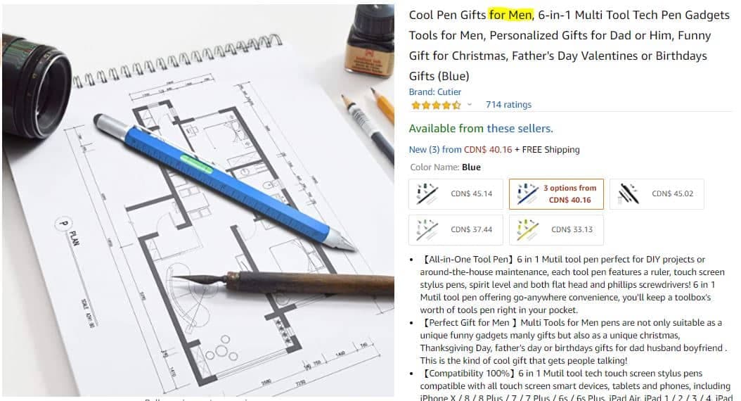 Capture d'écran - Amazon.ca