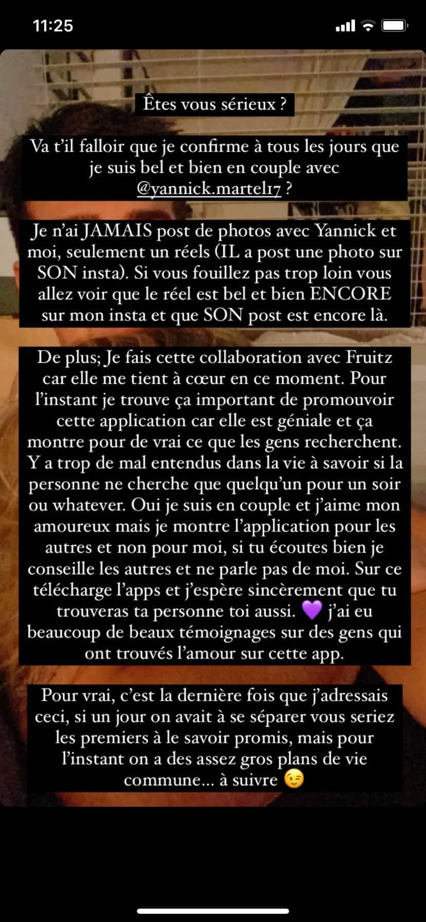 Capture d'écran Instagram