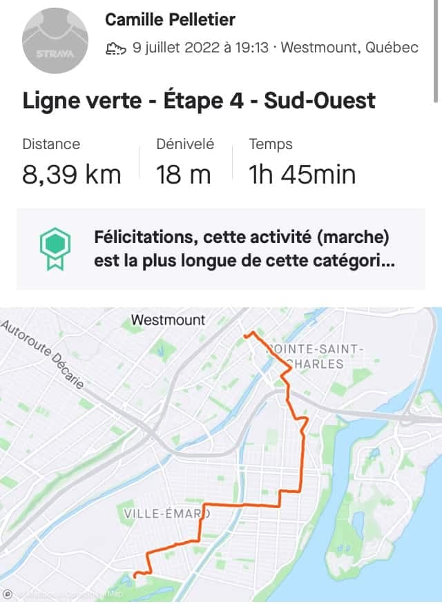 Capture d'écran Strava