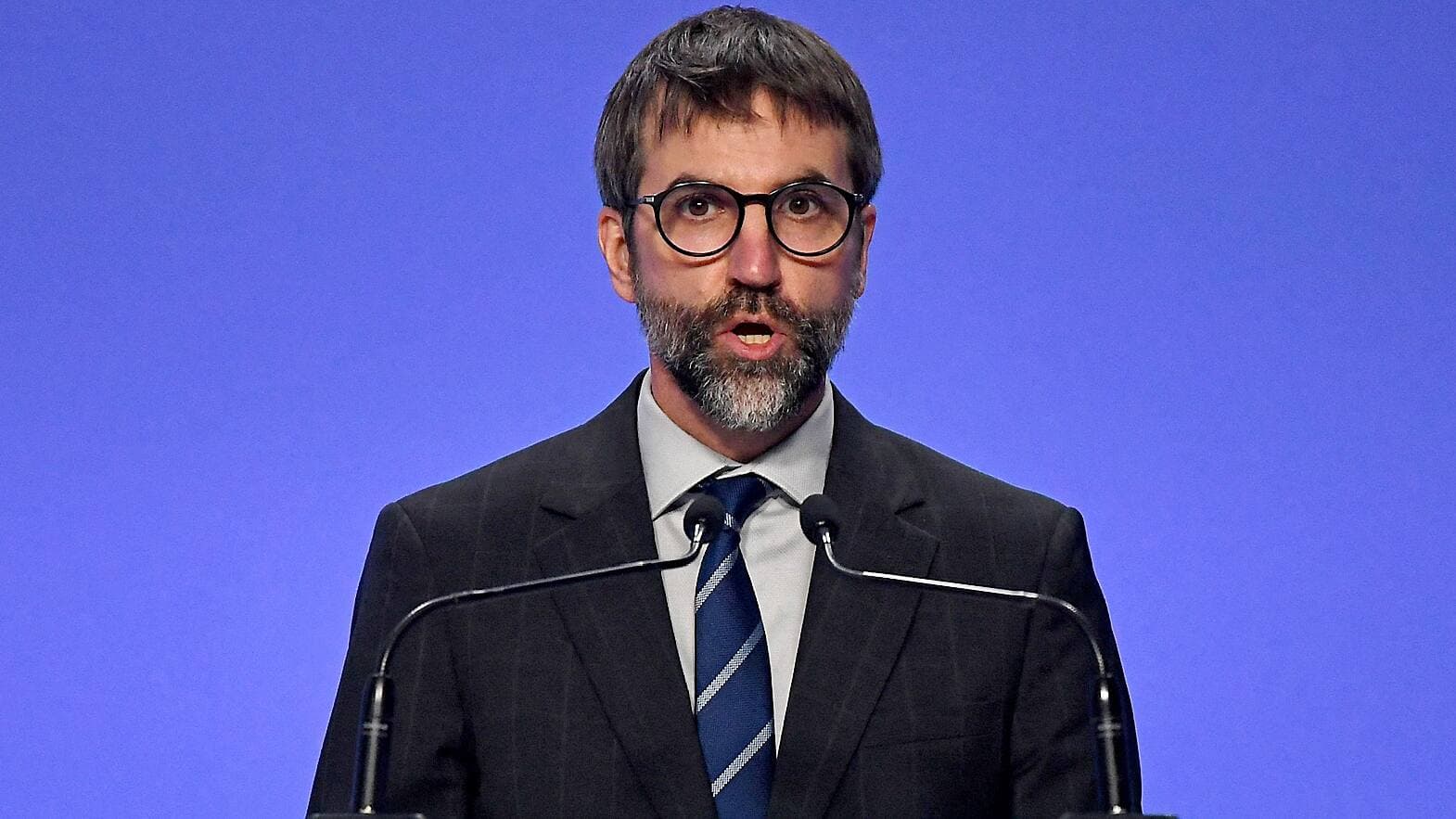 Le ministre de l’Environnement et du Changement climatique, Steven Guilbeault, lors de la COP26 à Glasgow, le 12 novembre.