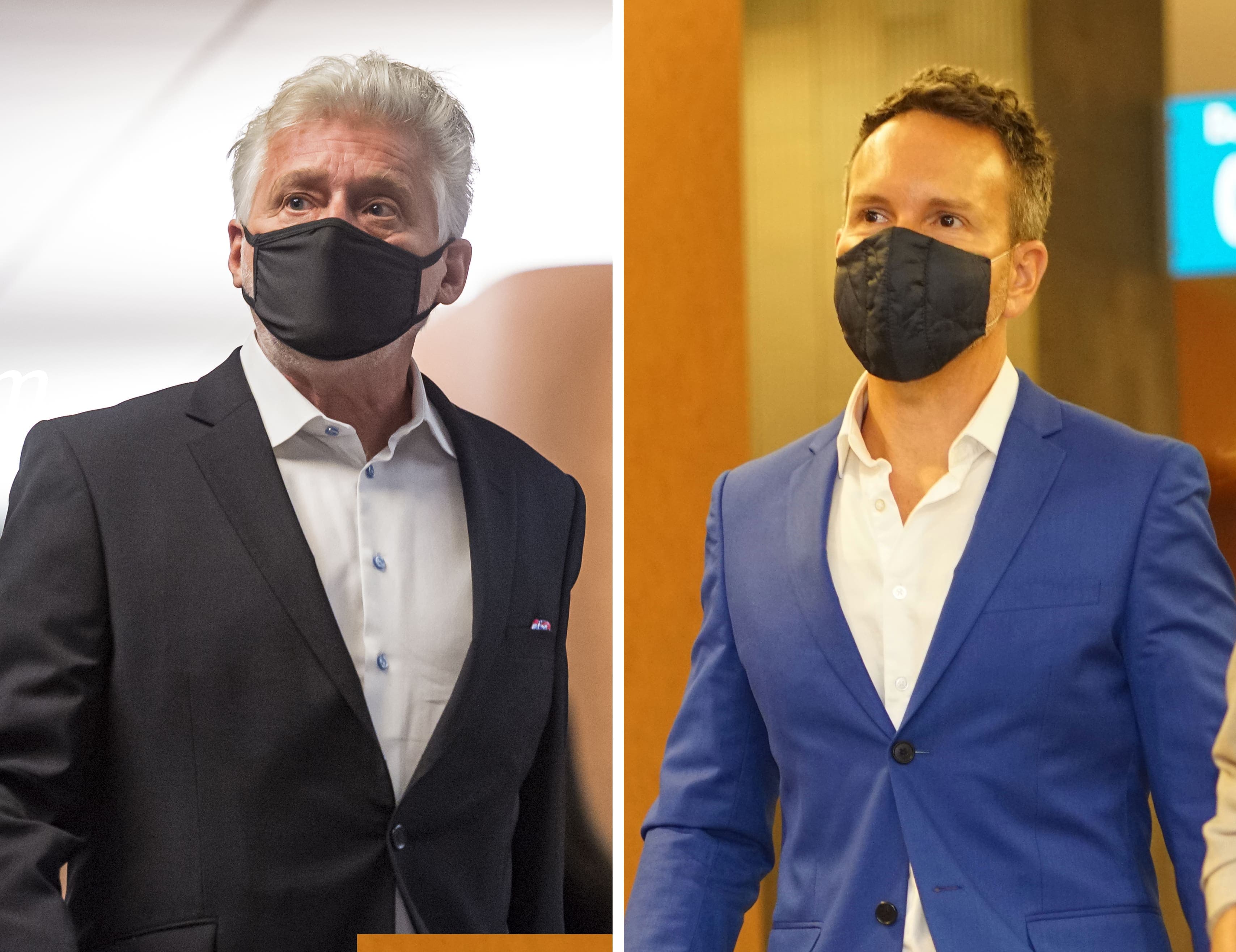 L’homme d’affaires Gilbert Rozon, à gauche, et l’ex-animateur télé Éric Salvail.