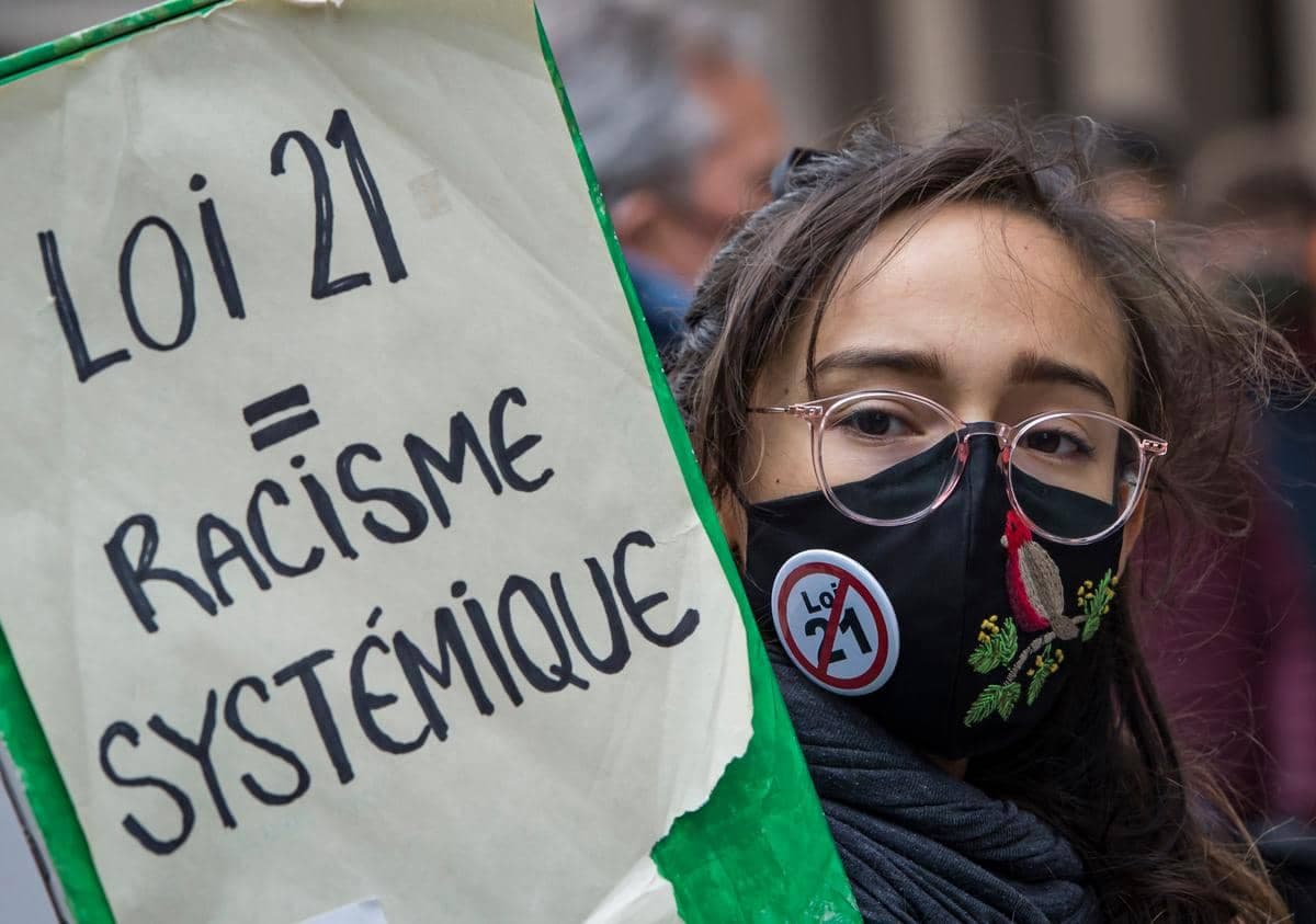 Manifestation contre la loi 21 en avril dernier