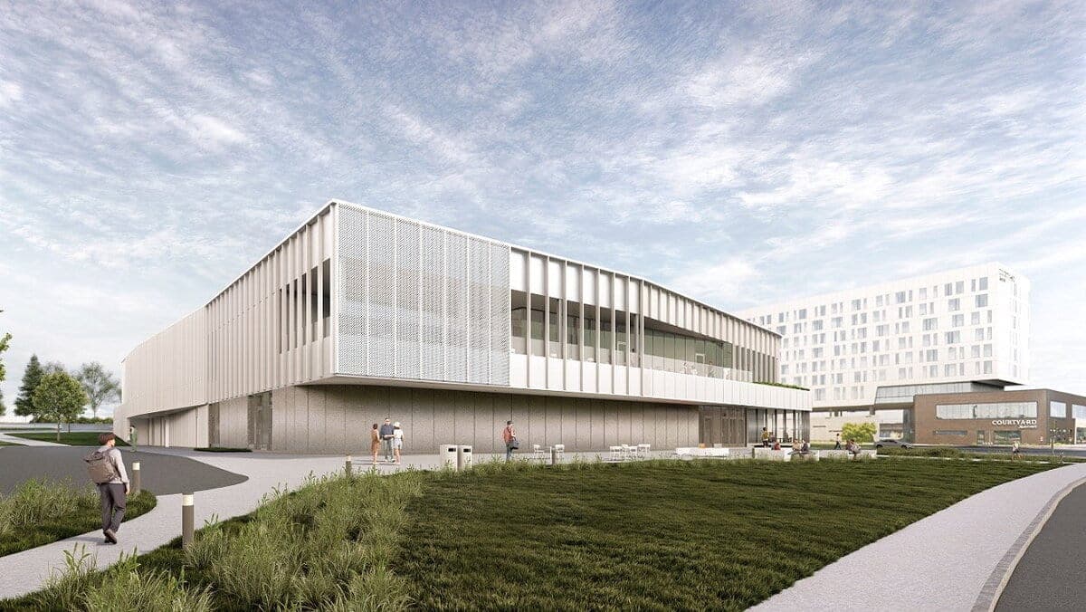 Le futur centre de curling sera construit au coin de la rue des Rocailles et du boulevard Pierre-Bertrand.