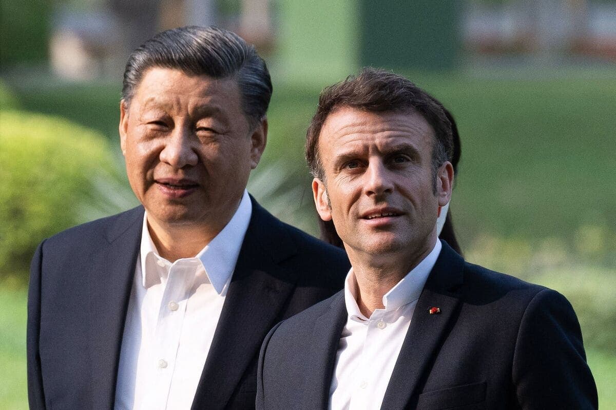 Xi Jinping et Emmanuel Macron.