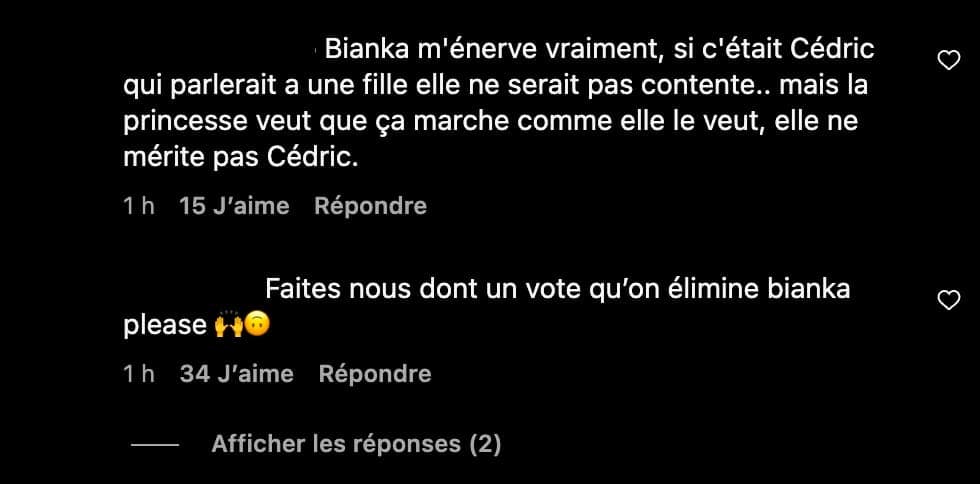 Capture d'écran Instagram