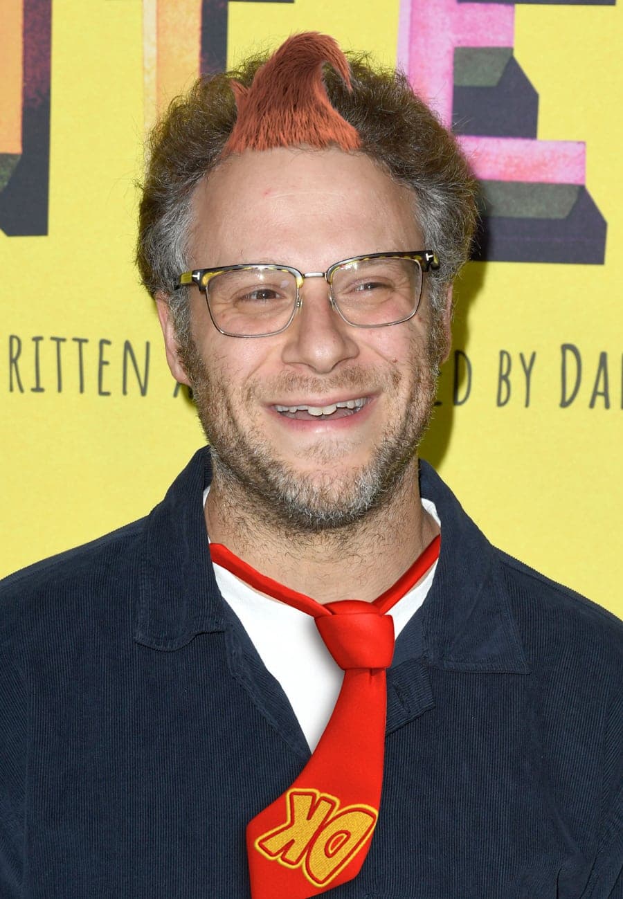 Seth Rogen en Donkey Kong. Donkey Kong a pas mal juste une cravate et une couette sur la tête...